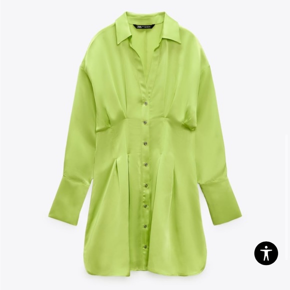 Zara Dresses Zara Satin Effect Shirt Dress Poshmark